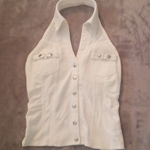 White Snap Tank Top